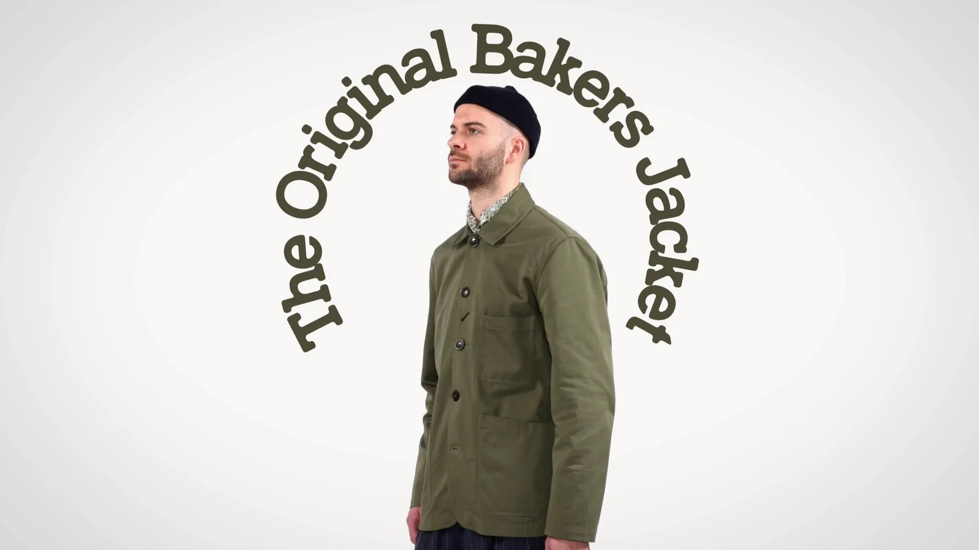 Load video: Universal Works: Bakers Jacket
