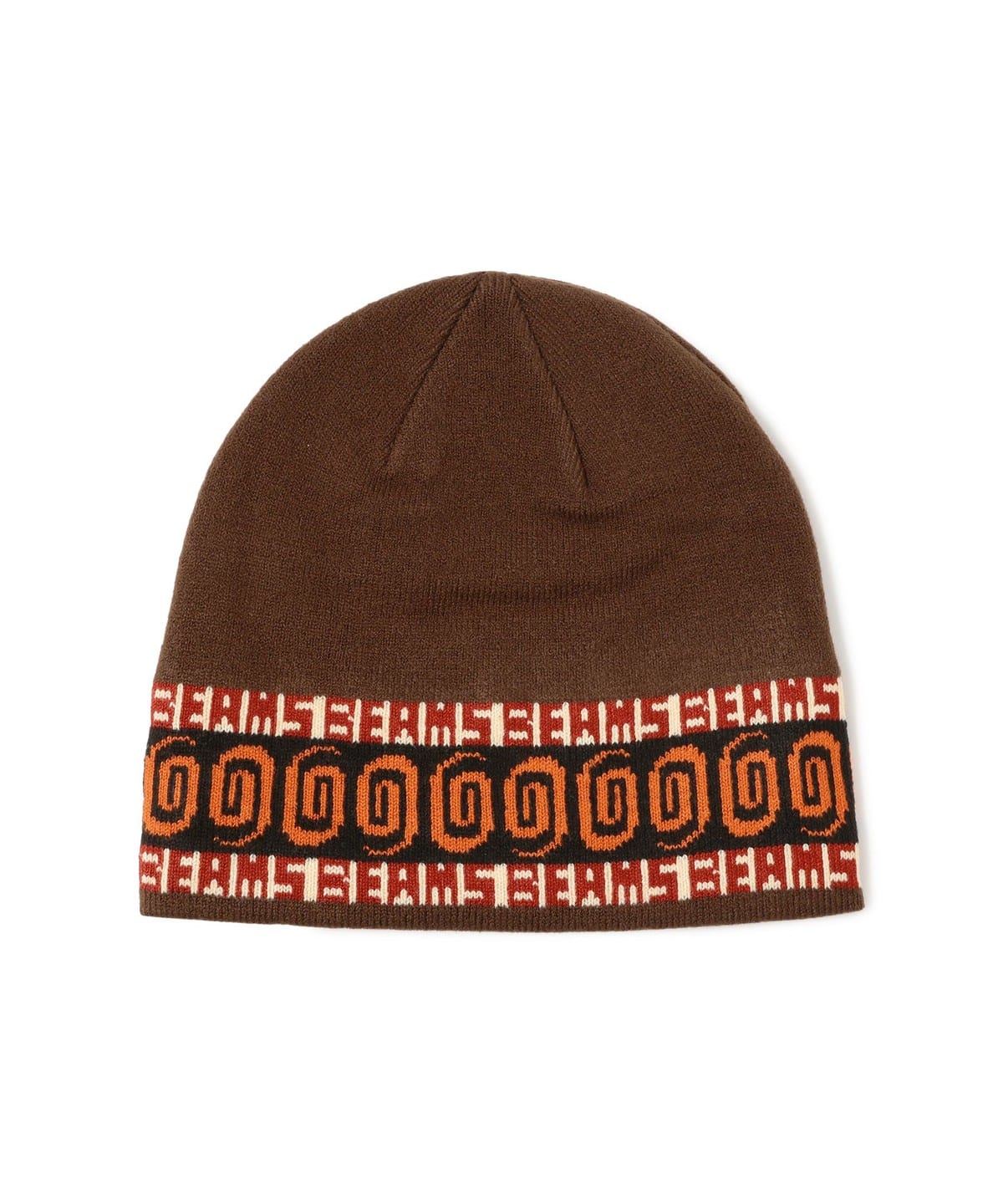 BEAMS Jacquard Single Beanie - Brown