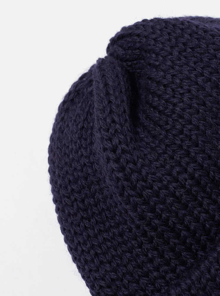 Universal Works Short Watch Cap In Navy British Wool