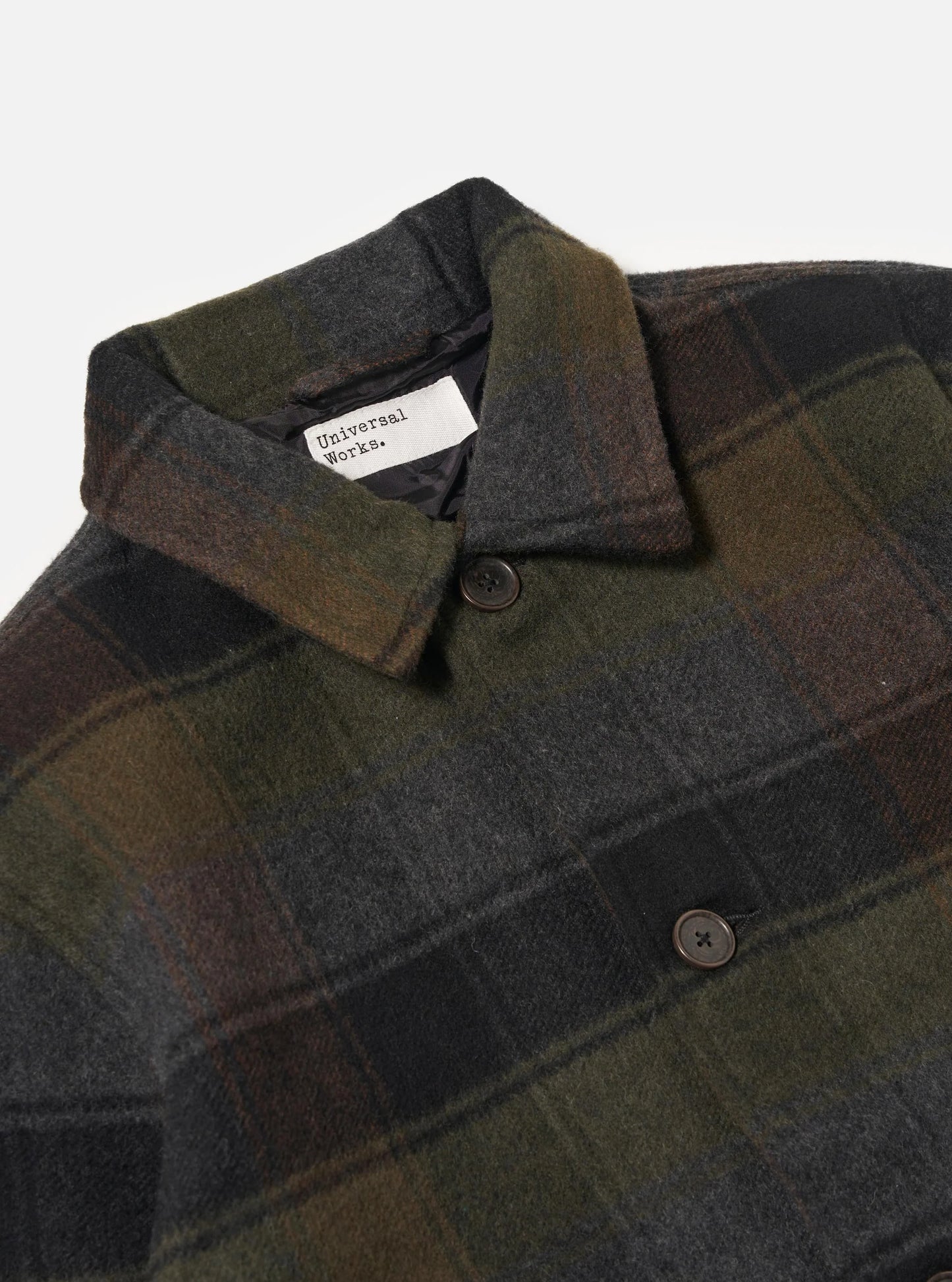 Universal Works Berlin Wool Check Wayfarer Jacket Black/Brown