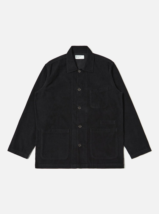Universal Works Fine Cord Bakers Overshirt Black