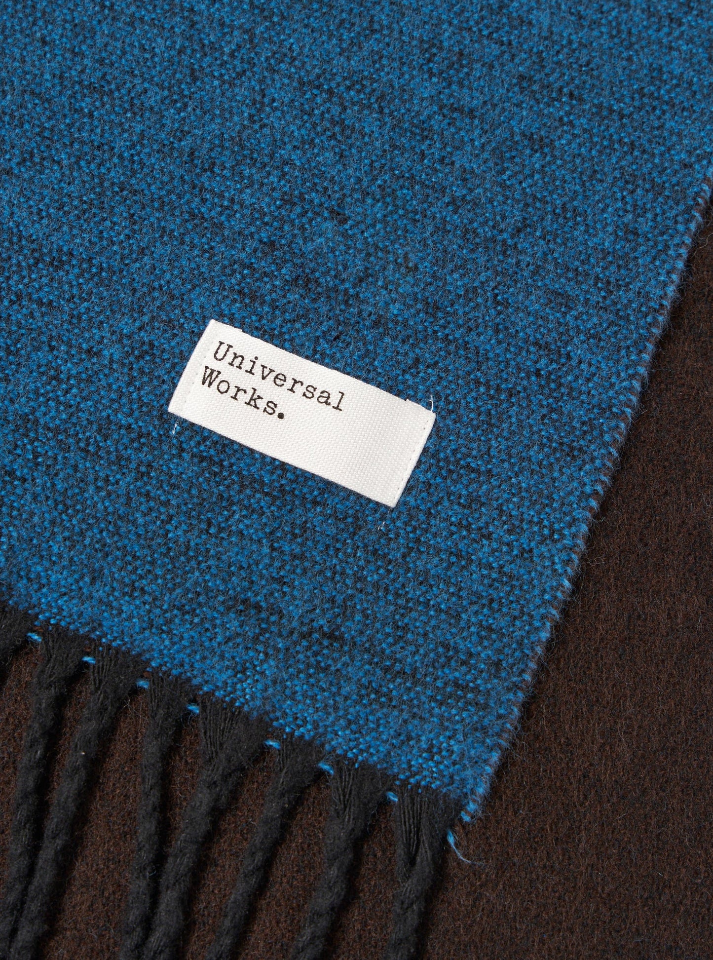 Universal Works Double Sided Scarf Light Blue/Brown