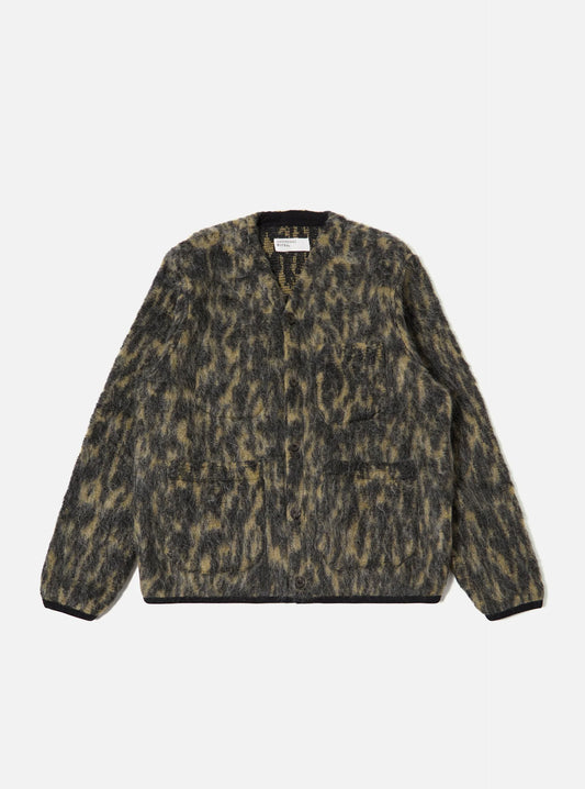 Universal Works Fleece Cardigan Charcoal Dolce