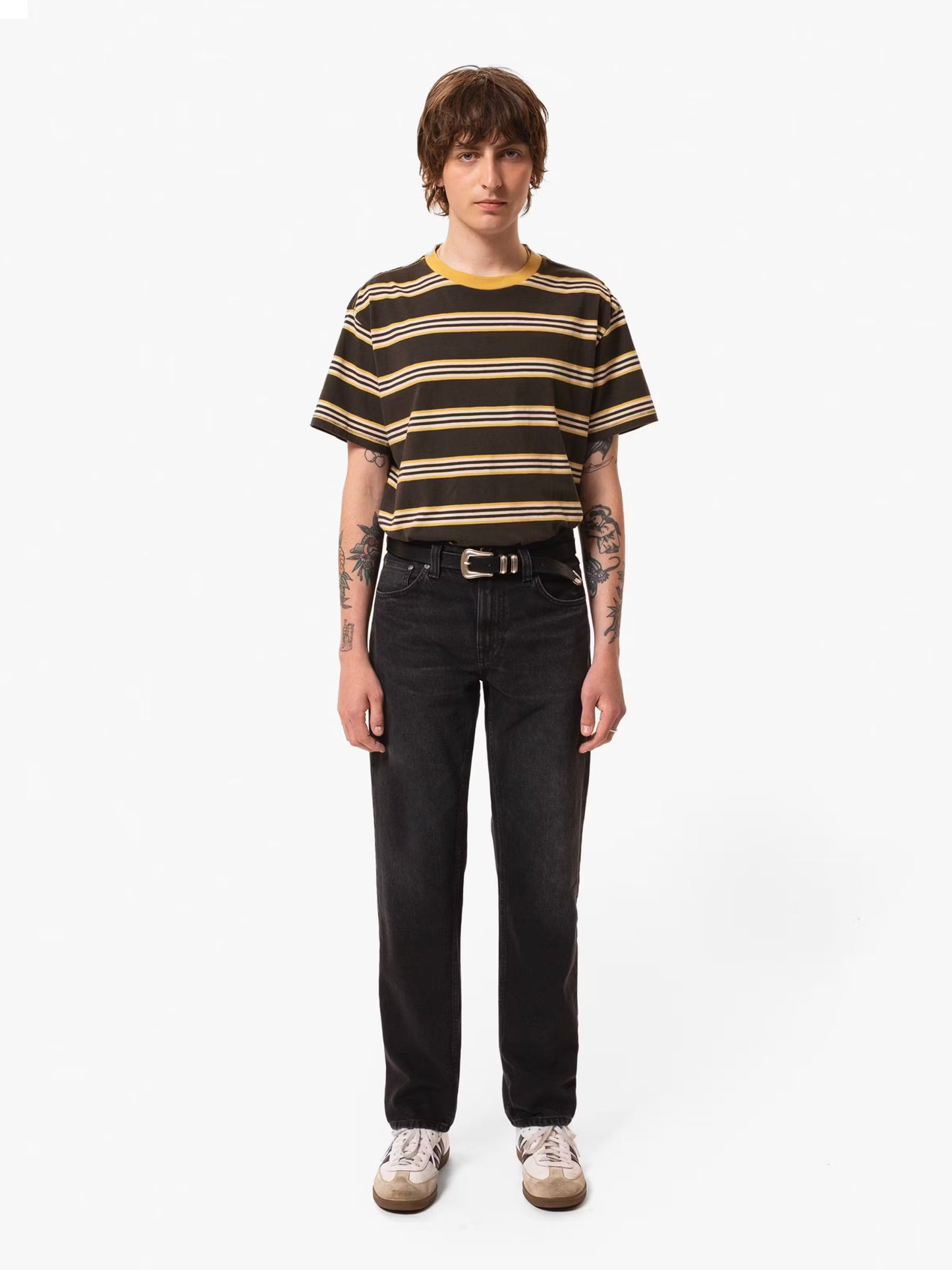 Nudie Leif Mud Stripe T-Shirt Multi
