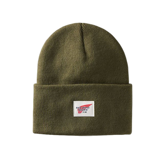 Red Wing Logo Beanie Hat Army Green