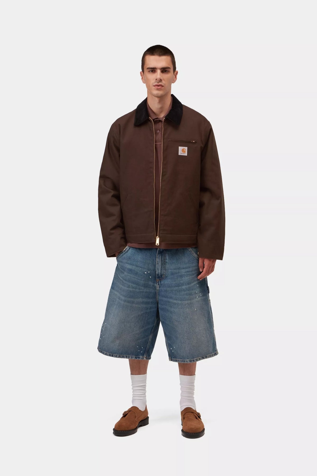 Carhartt WIP Detroit Jacket (Winter) 'Dearborn' Canvas - Tobacco / Black, Rigid