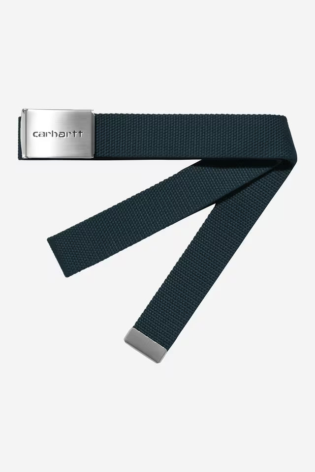 Carhartt WIP Clip Belt Chrome Deep Lagoon