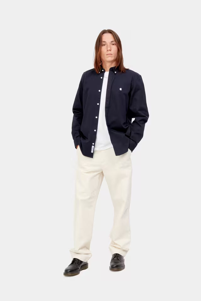 Carhartt WIP Madison Shirt Cotton Twill Dark Navy / Wax