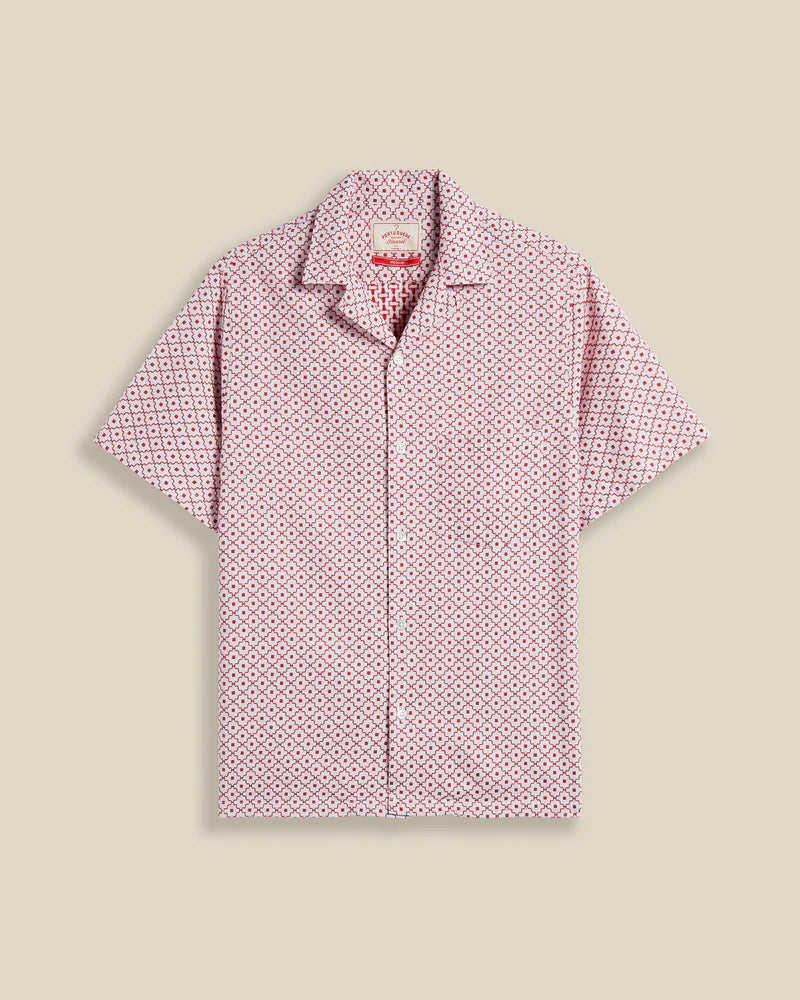 Portuguese Flannel Tile Shirt White/Red