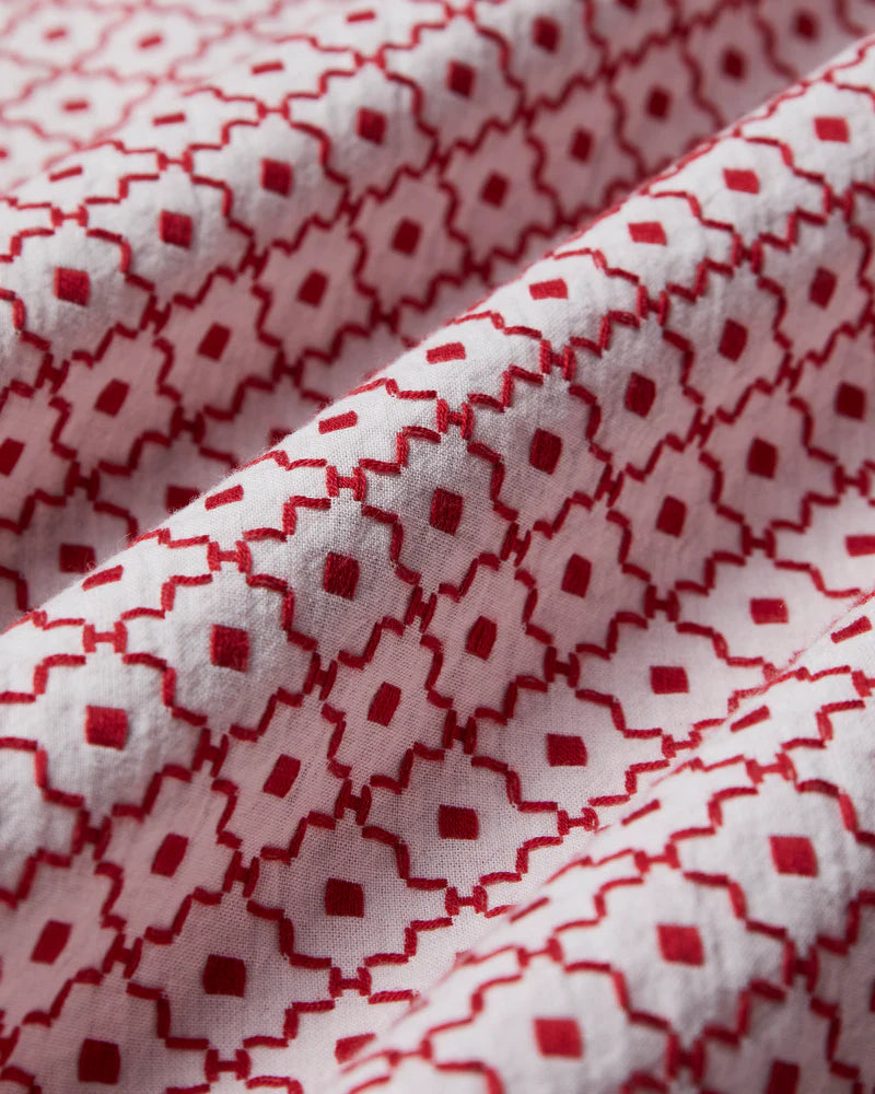 Portuguese Flannel Tile Shirt White/Red
