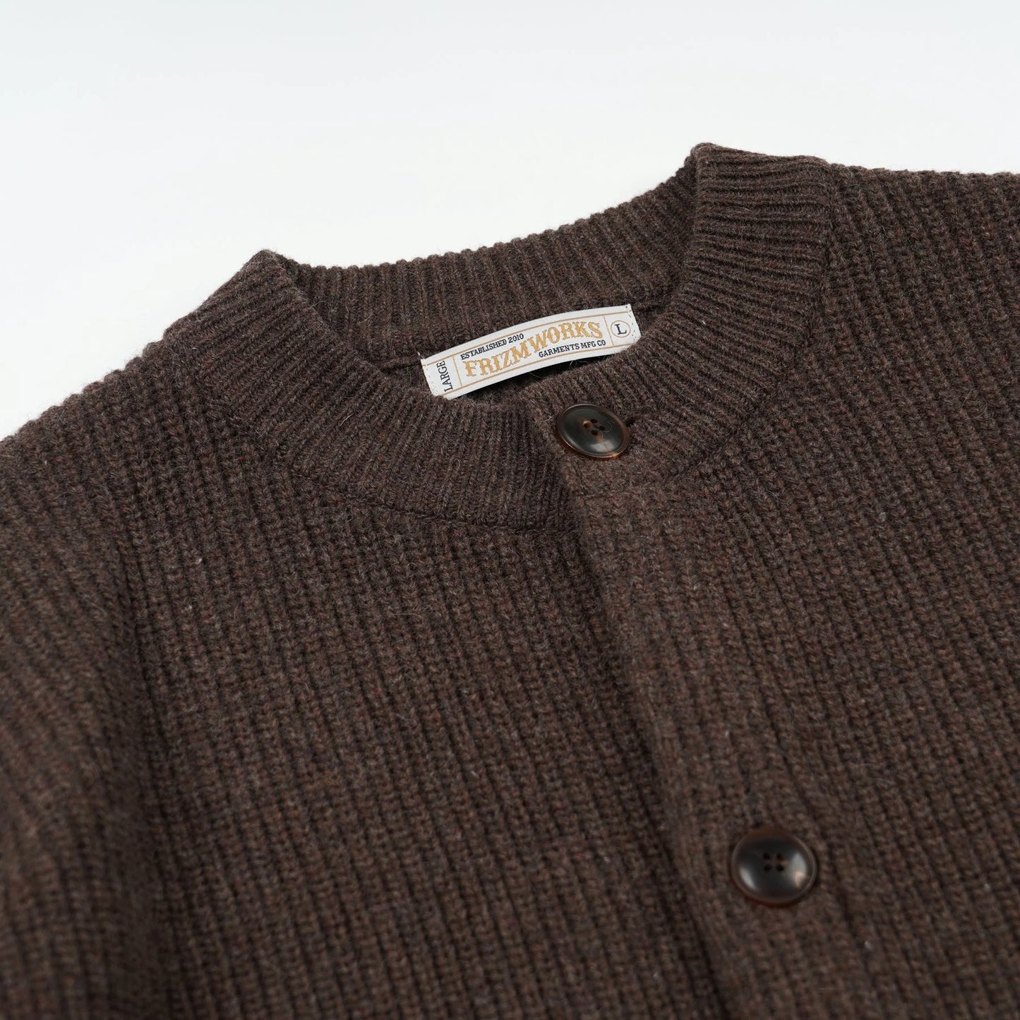 FrizmWorks Heavy Wool Round Cardigan Choco Brown