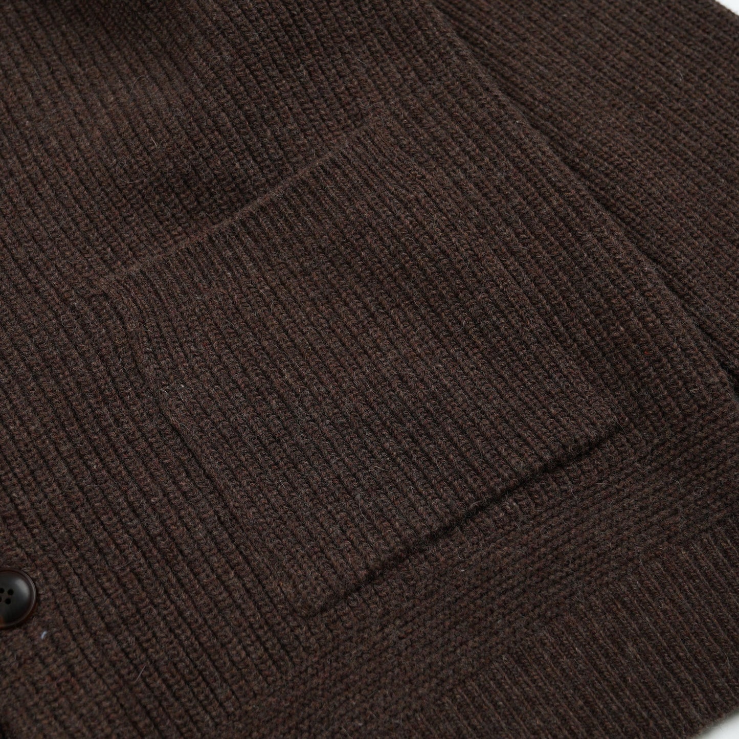 FrizmWorks Heavy Wool Round Cardigan Choco Brown