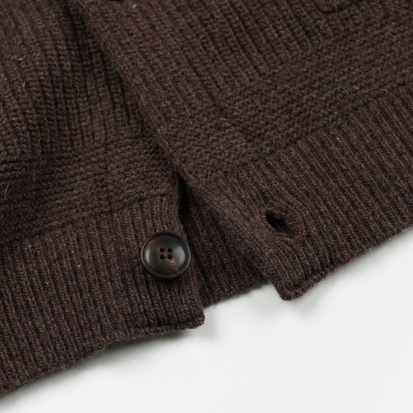 FrizmWorks Heavy Wool Round Cardigan Choco Brown