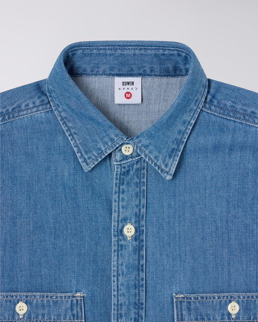 Edwin Work Shirt - Blue, Light Used
