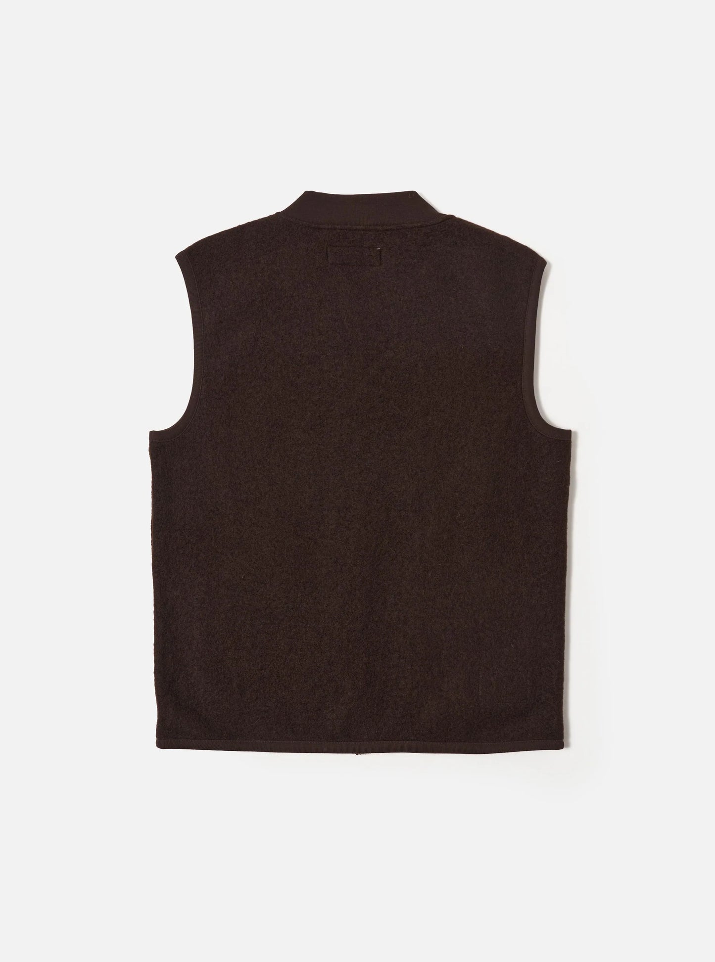 Universal Works Wool Fleece Zip Waistcoat Brown