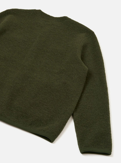 Universal Works Wool Fleece Cardigan - Olive