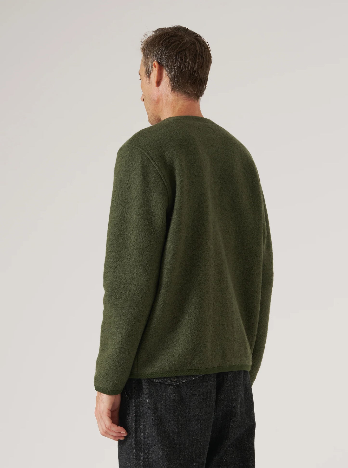 Universal Works Wool Fleece Cardigan - Olive