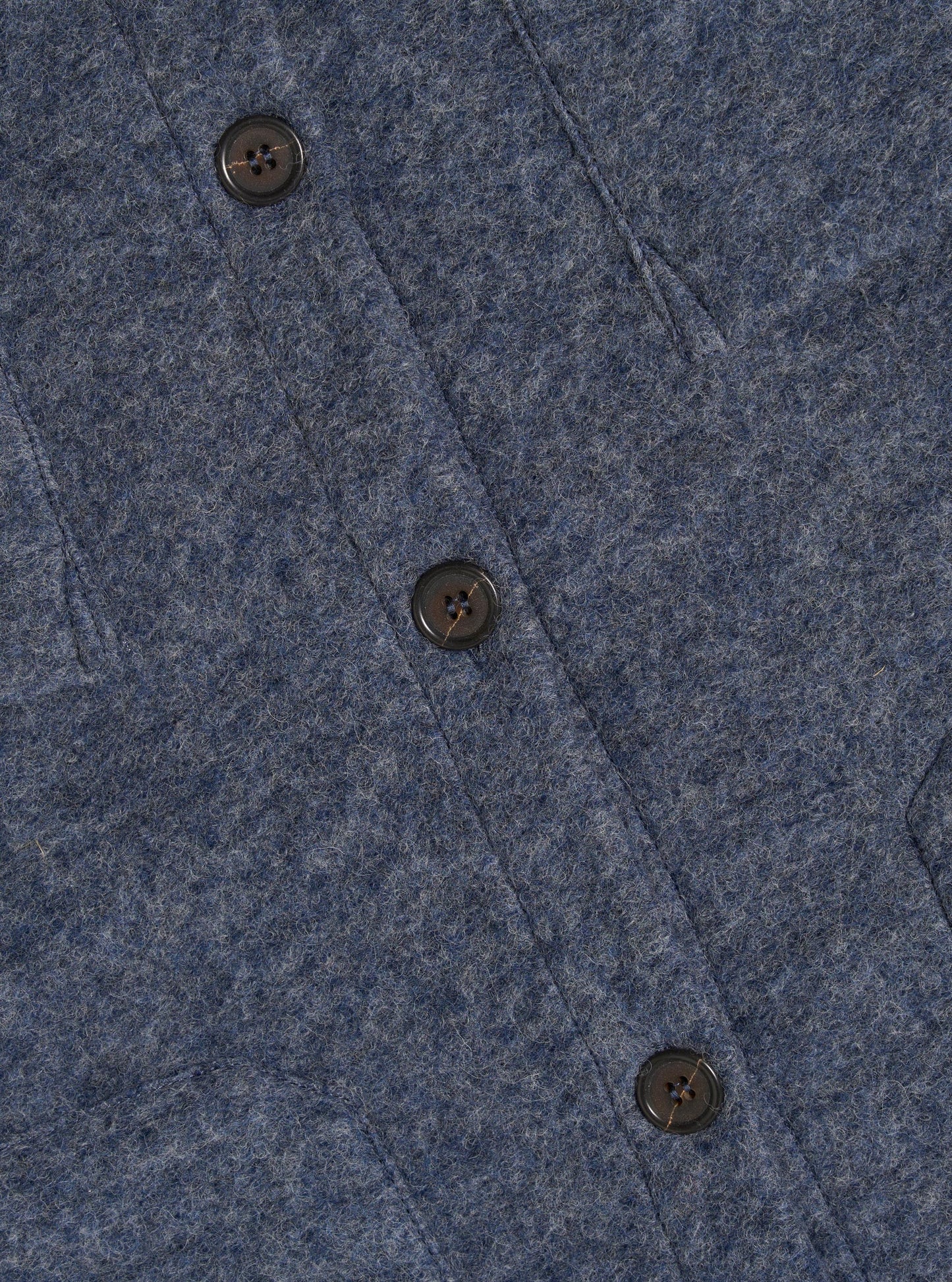 Universal Works Wool Fleece Cardigan Slate Blue