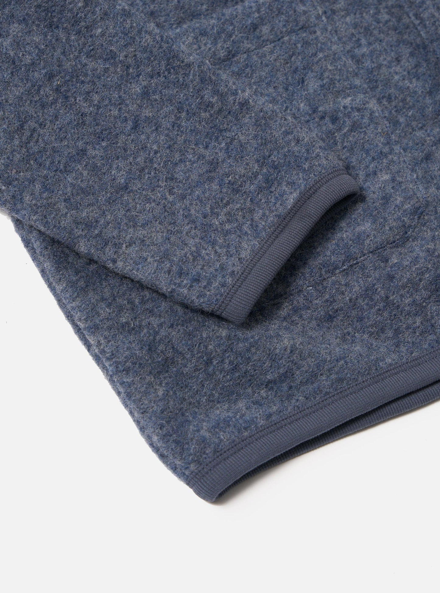 Universal Works Wool Fleece Cardigan Slate Blue