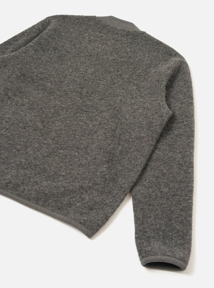 Universal Works Wool Fleece Zip Bomber - Grey Marl