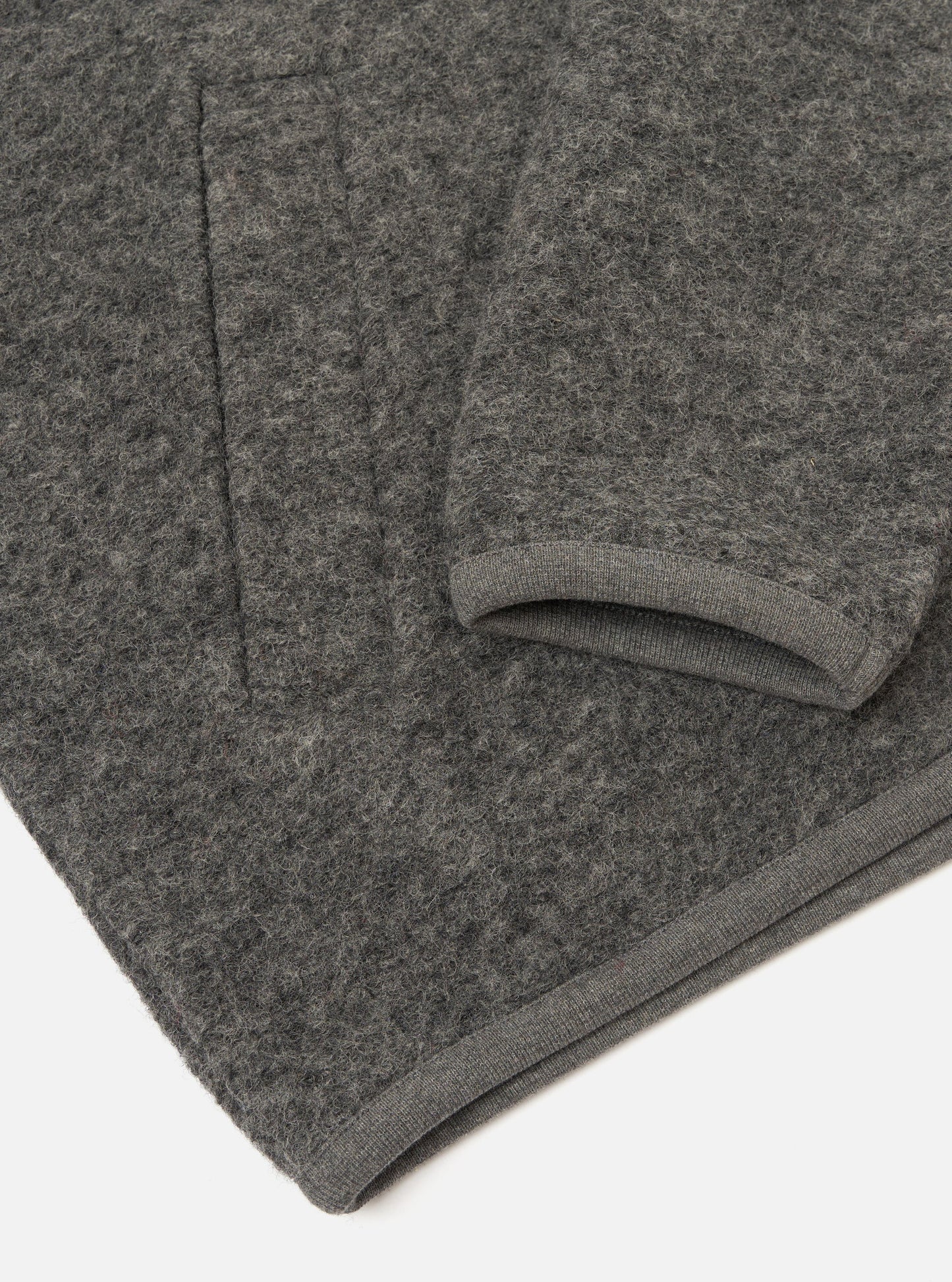 Universal Works Wool Fleece Zip Bomber - Grey Marl