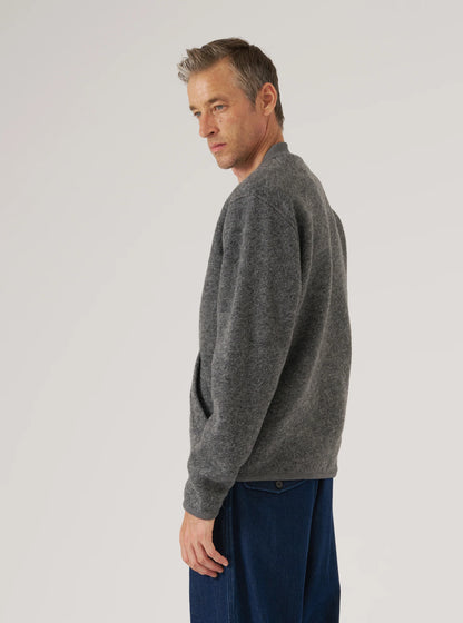 Universal Works Wool Fleece Zip Bomber - Grey Marl