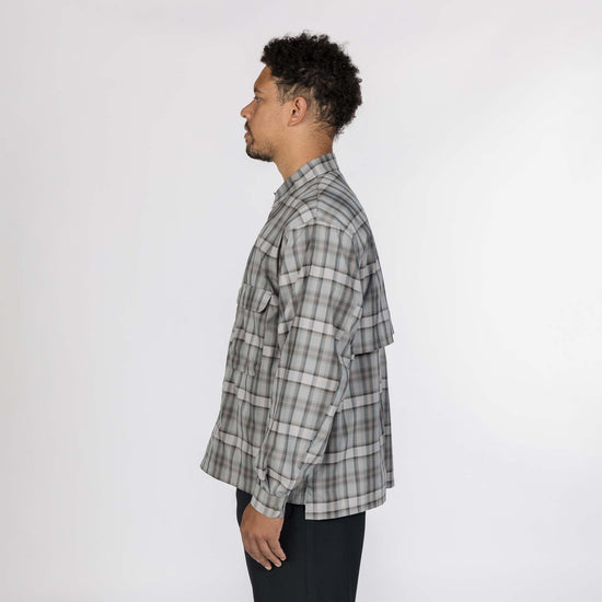 Snow Peak Fade Check Breezy Shirt - Greige