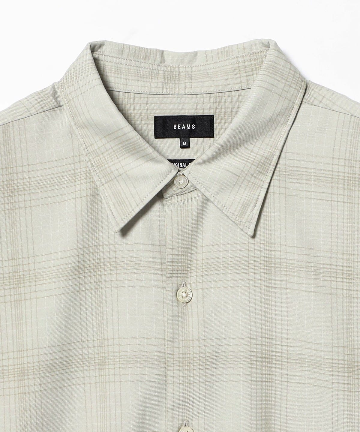 BEAMS Shadow Check Shirt - Ivory