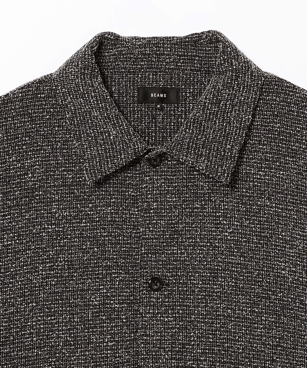 BEAMS Boucle Tweed Shirt - Black