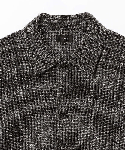 BEAMS Boucle Tweed Shirt - Black
