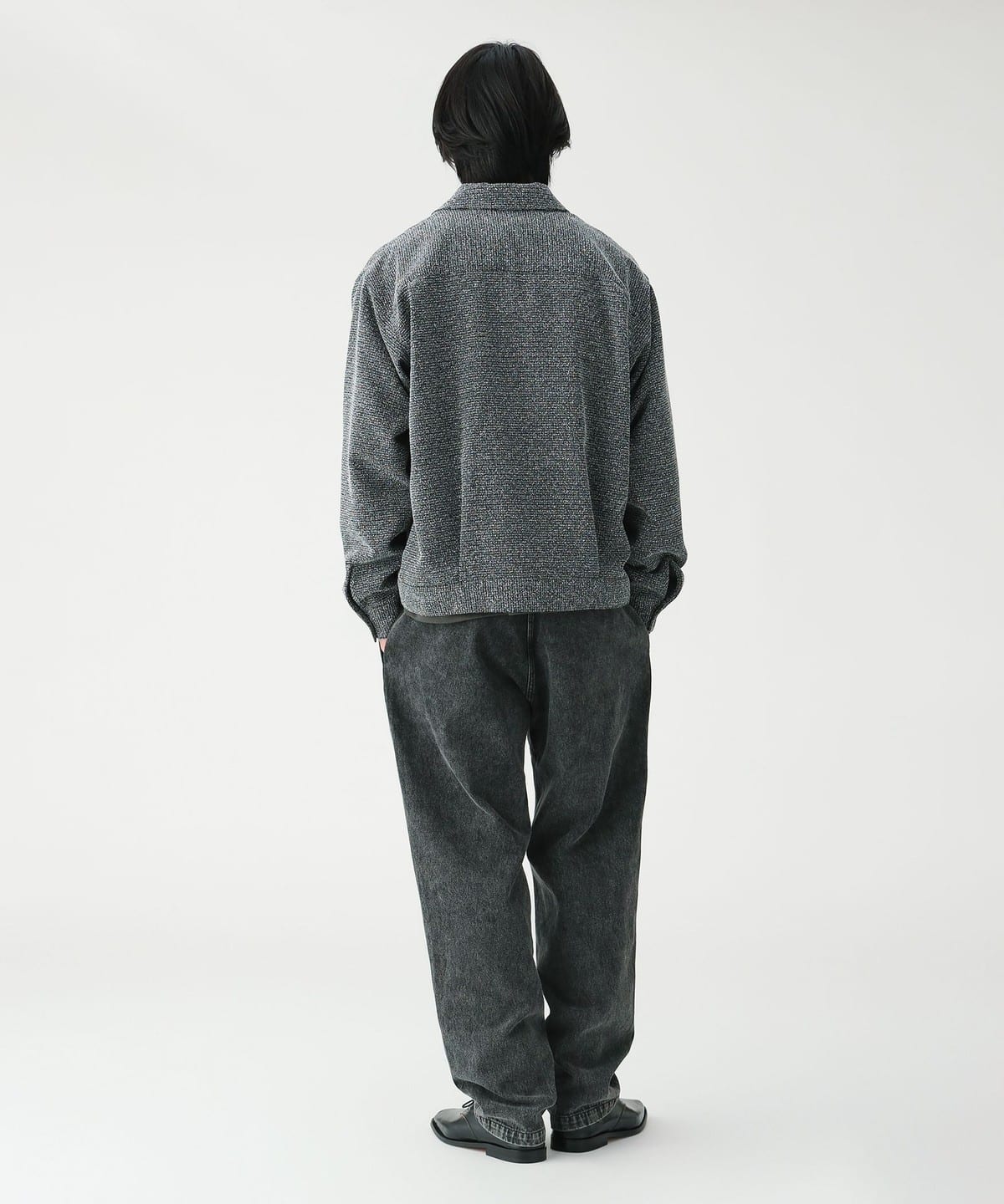 BEAMS Boucle Tweed Shirt - Black