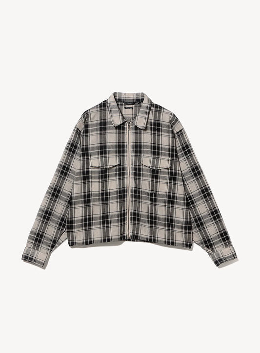 BEAMS Mesh Zip Shirt - Ivory