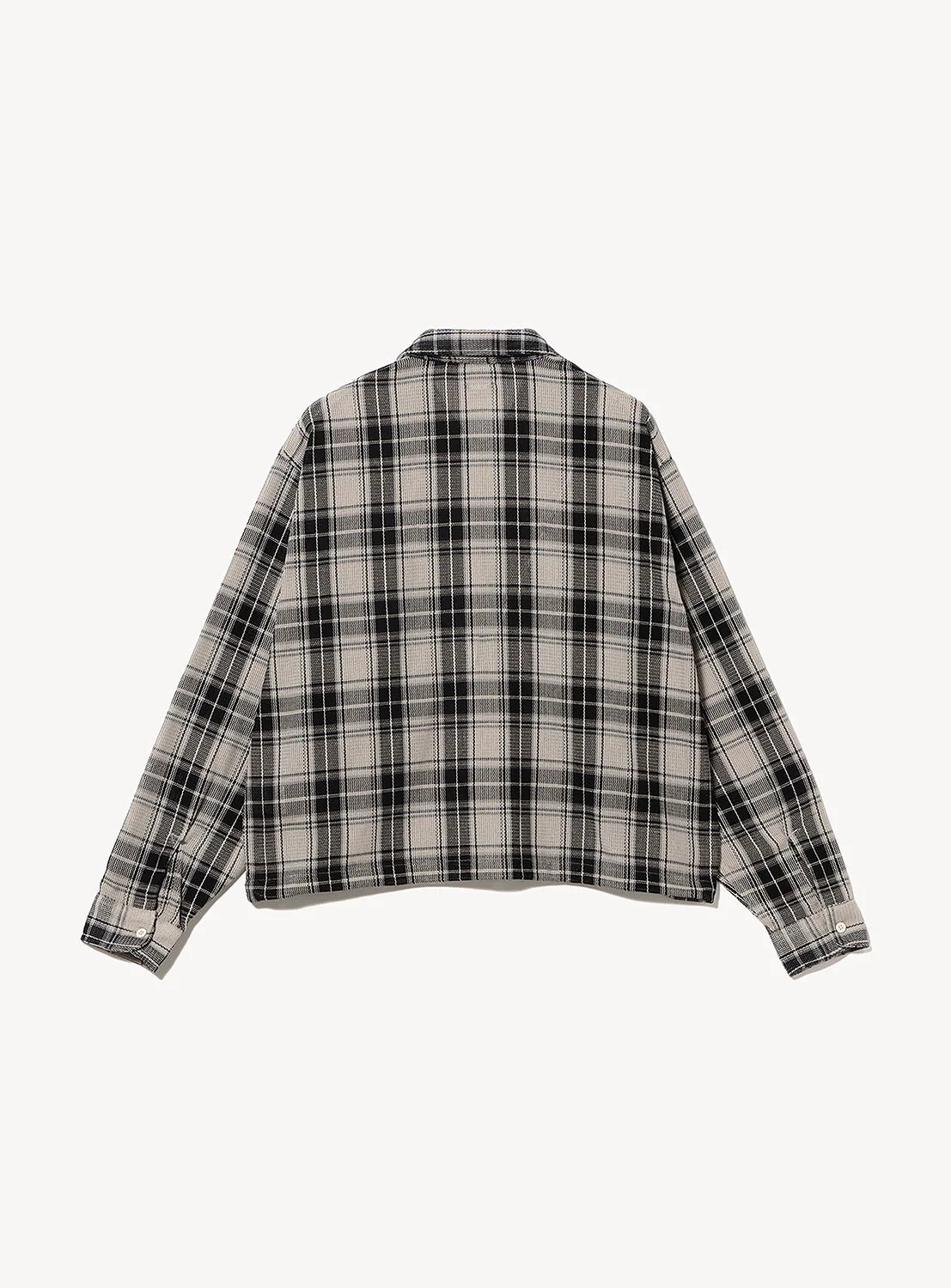 BEAMS Mesh Zip Shirt - Ivory