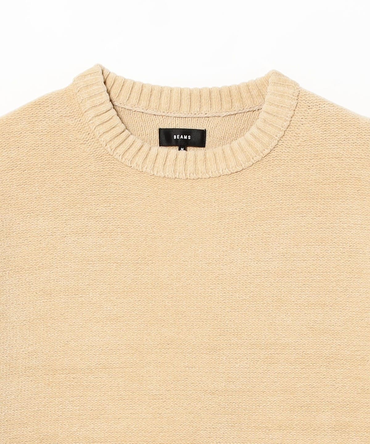 BEAMS 7G Fade Crew Neck Knit - Cream