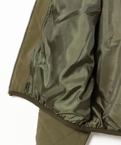 BEAMS Quilted Zip Blouson - Olive