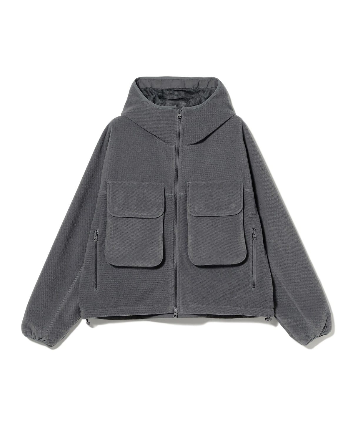 BEAMS Fleece Zip Blouson - Grey