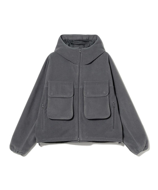 BEAMS Fleece Zip Blouson - Grey