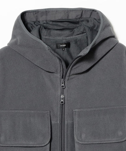 BEAMS Fleece Zip Blouson - Grey