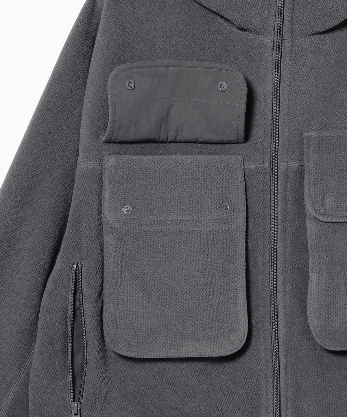 BEAMS Fleece Zip Blouson - Grey