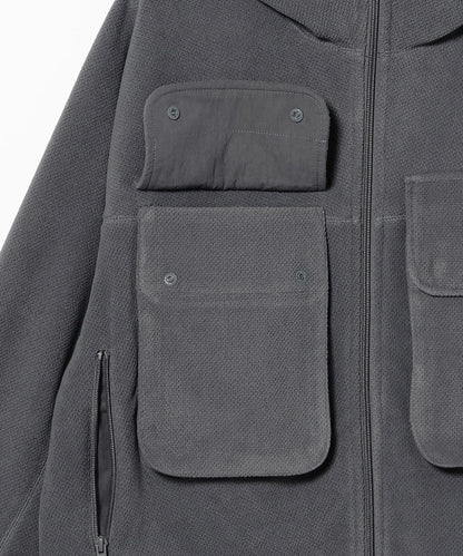 BEAMS Fleece Zip Blouson - Grey