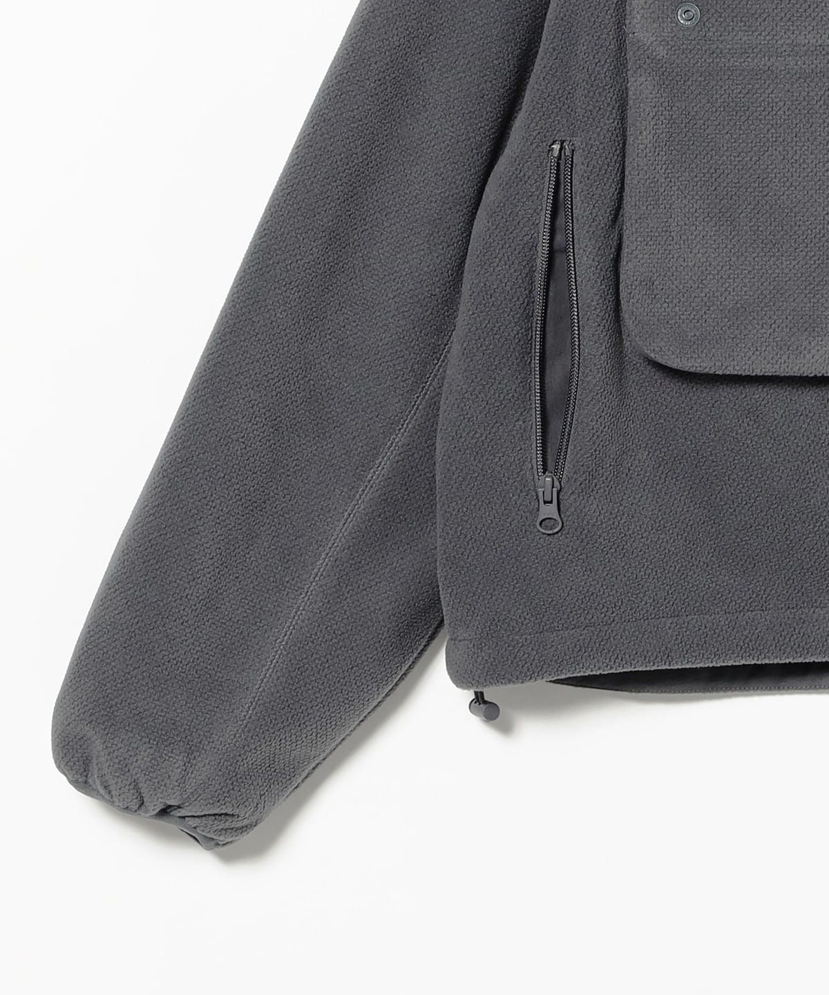 BEAMS Fleece Zip Blouson - Grey