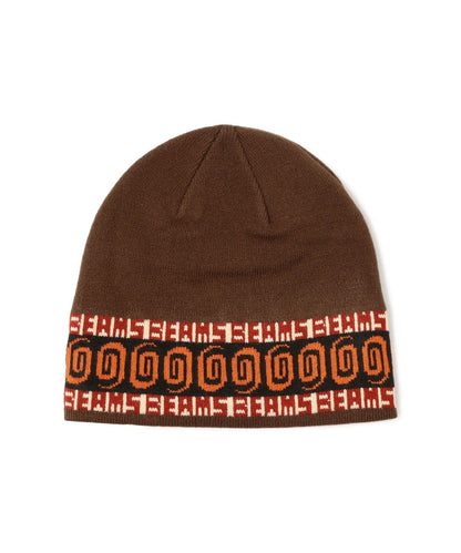 BEAMS Jacquard Single Beanie - Brown