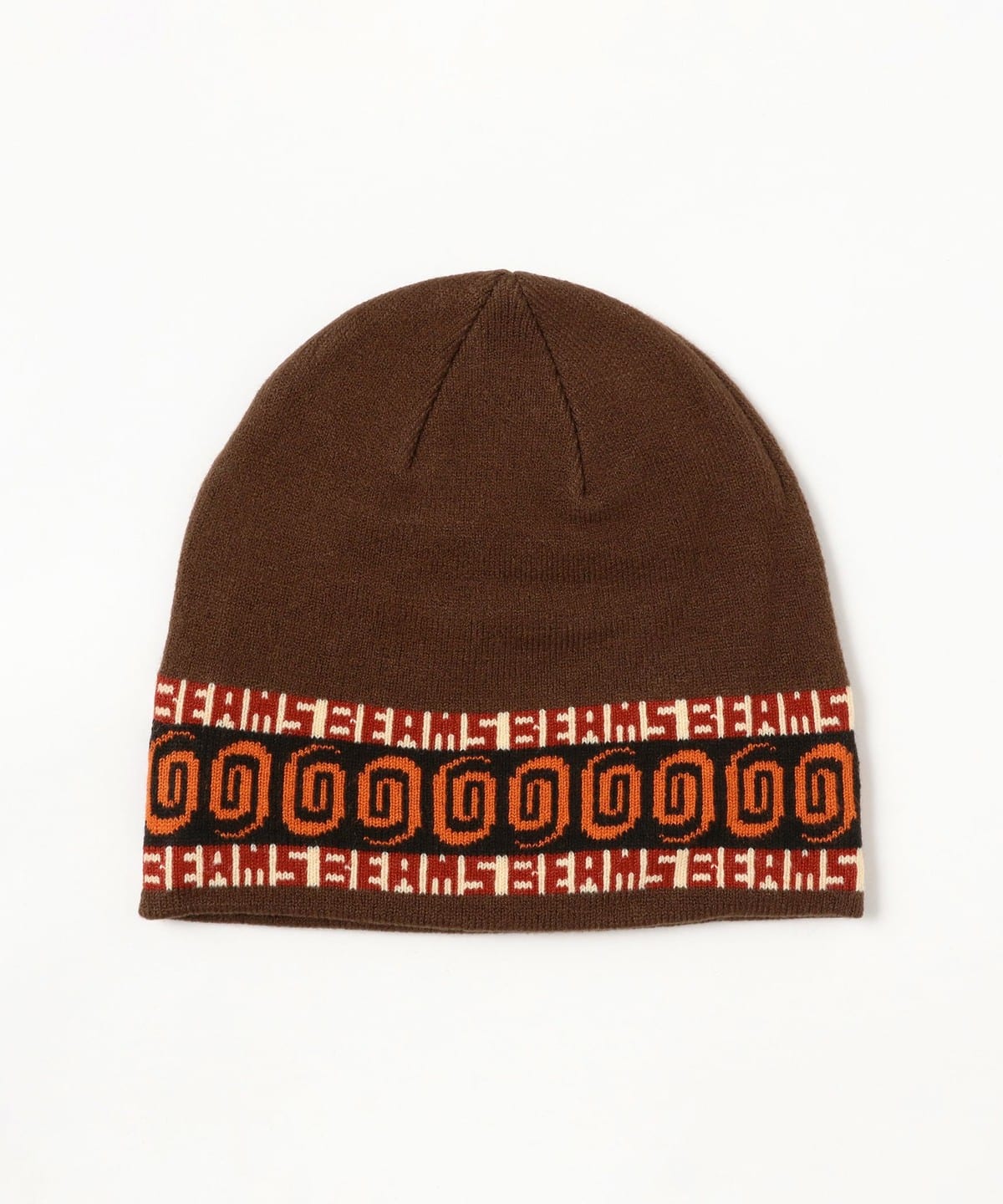 BEAMS Jacquard Single Beanie - Brown
