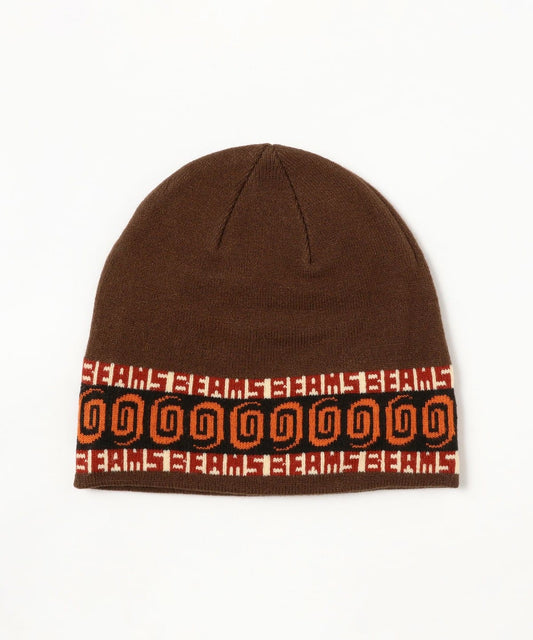BEAMS Jacquard Single Beanie - Brown