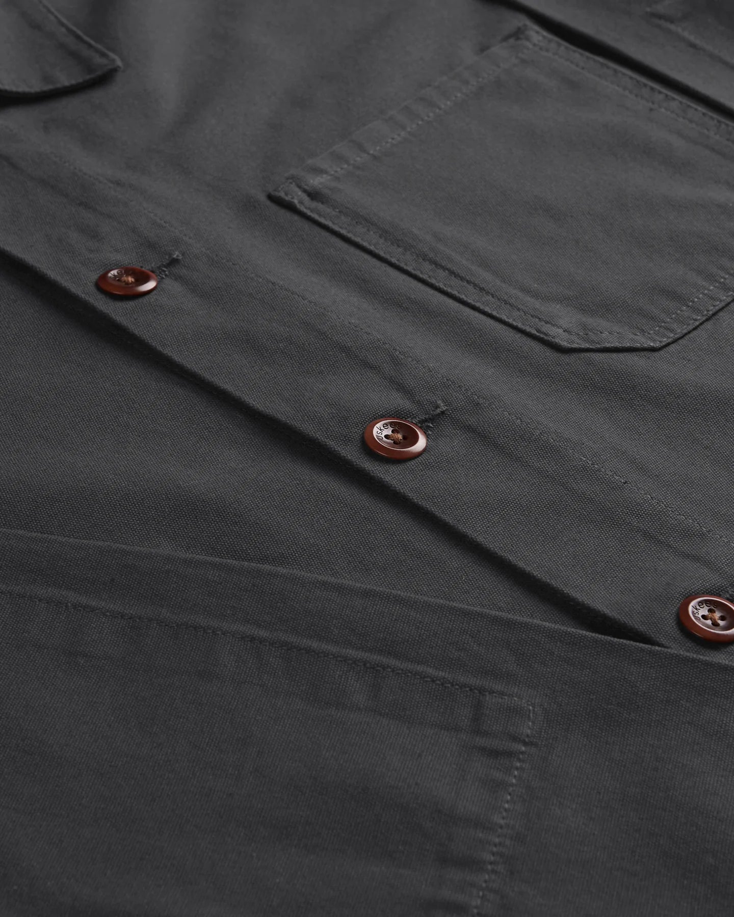 Uskees Button Overshirt - Charcoal #3001
