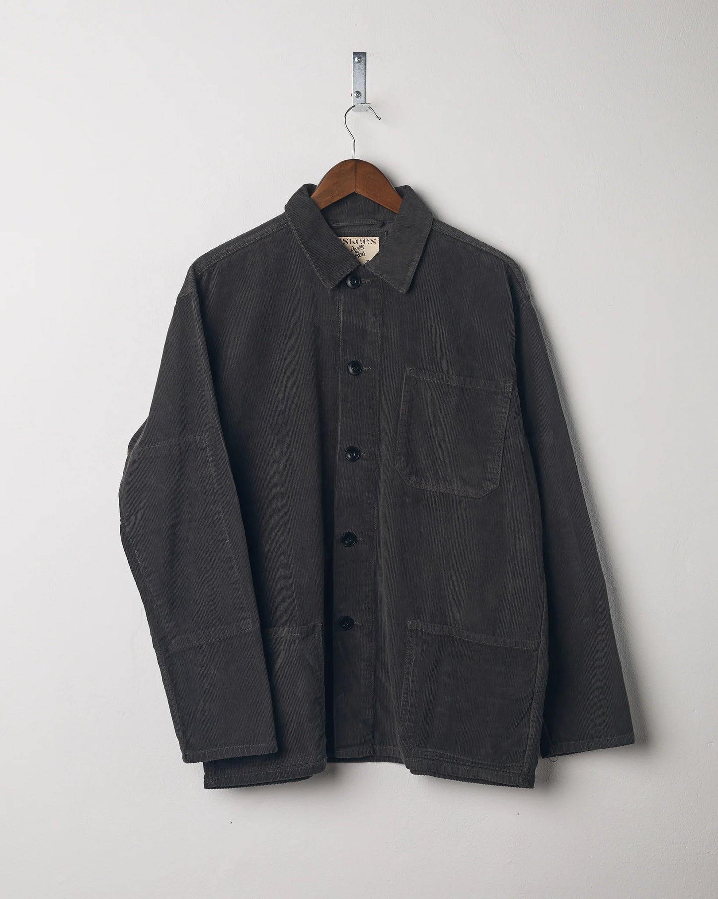 Uskees  Buttoned Cord Overshirt - Faded Black #3001