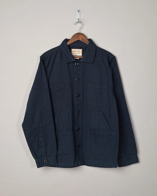Uskees #3024 drill overshirt with layered pockets - blueberry