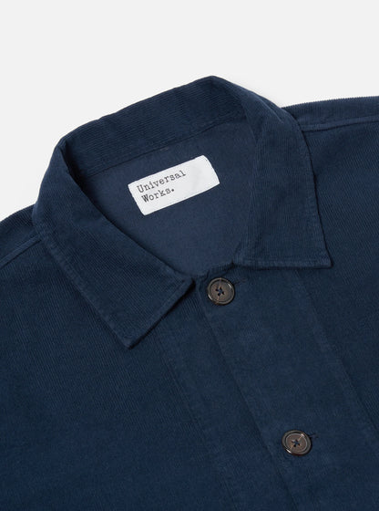 Universal Works Bakers Overshirt in Navy Fine Cord