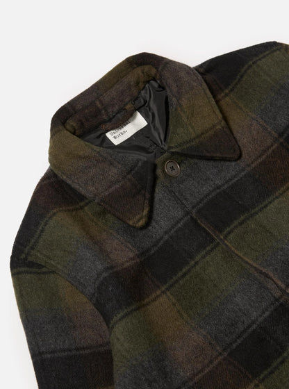 Black/Brown Berlin Wool Check Account Coat