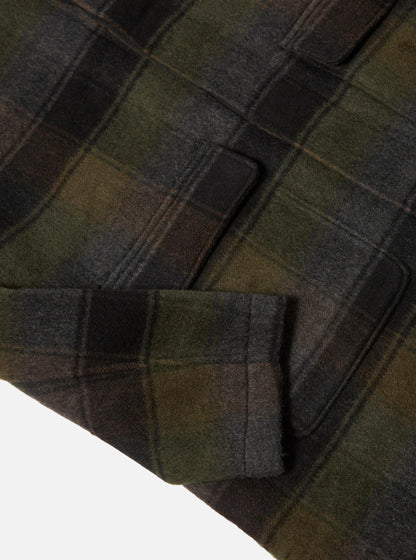 Black/Brown Berlin Wool Check Account Coat
